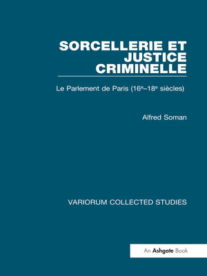cover image of Sorcellerie et justice criminelle